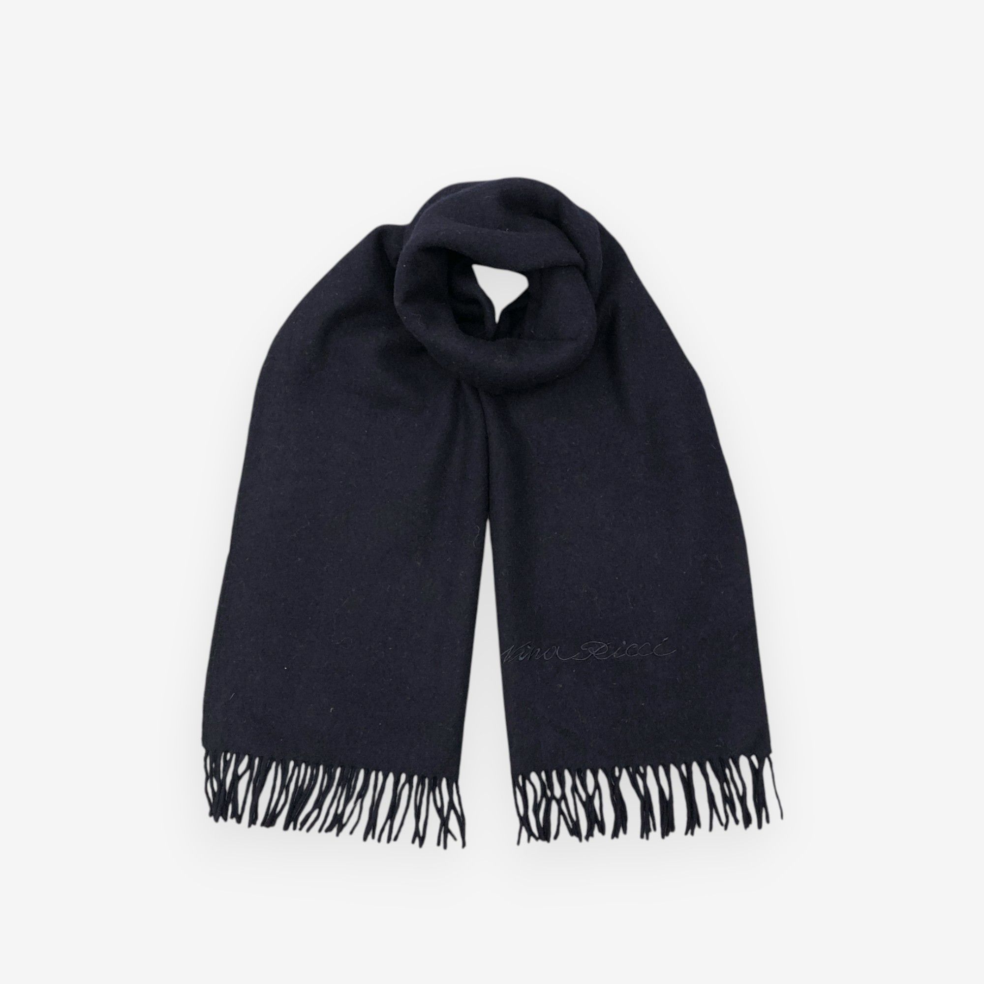 Nina Ricci Vintage Nina Ricci Scarf Muffler Wool Winter Fringe Scarves Size ONE SIZE - 1 Thumbnail