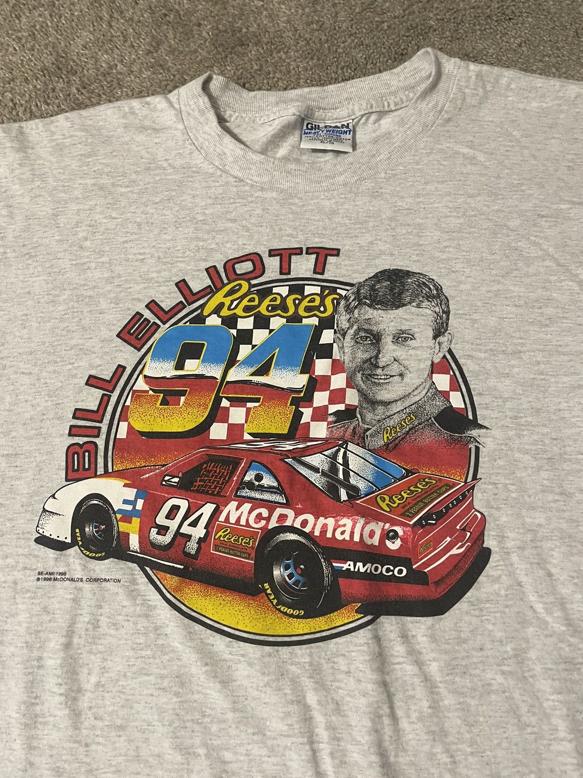 NASCAR Vintage 90s Bill Elliot Nascar McDonalds Racing T Shirt XL Size US XL / EU 56 / 4 - 1 Thumbnail