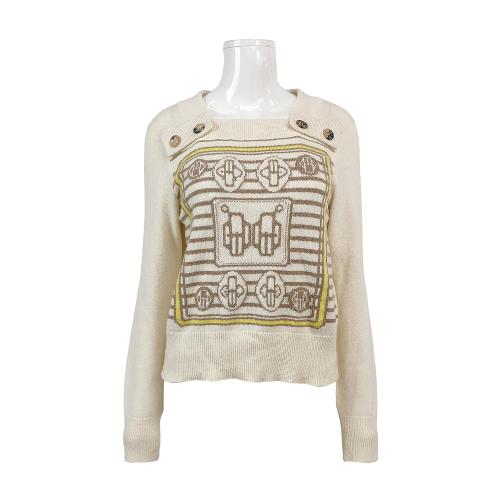 Hermes Hermes Patterned Cashmere Sweater Size 42 Size M / US 6-8 / IT 42-44 - 1 Thumbnail