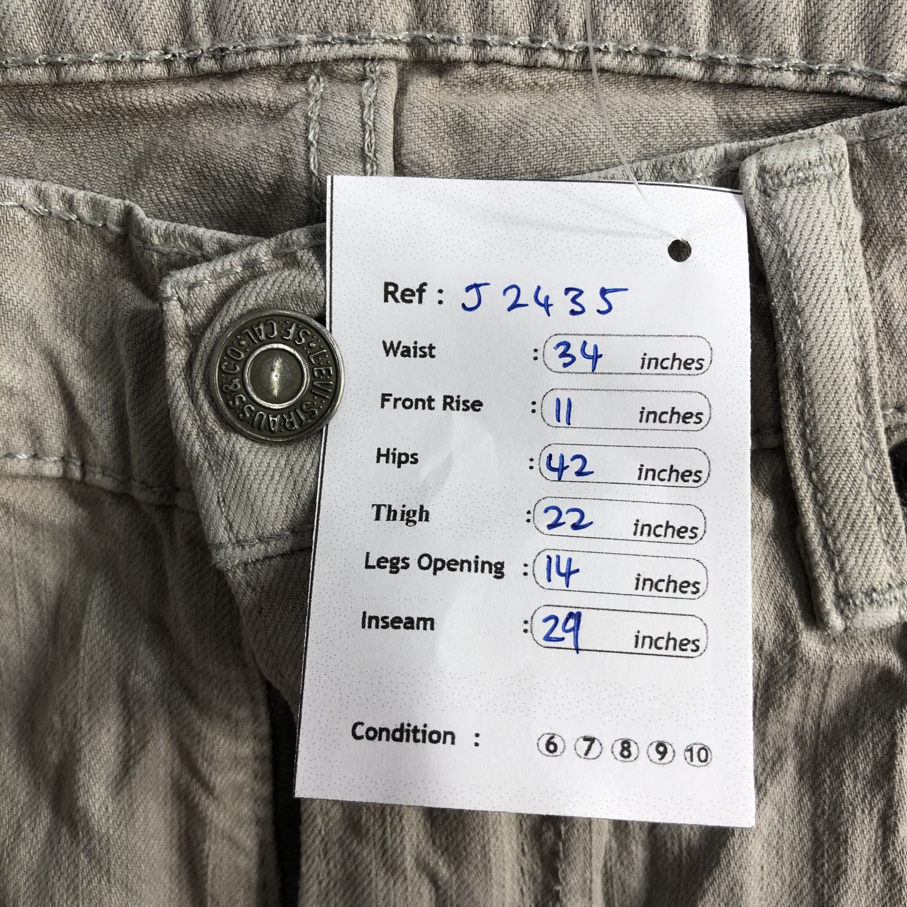 Levi's Vintage Light Wash Levis 513 Jeans-J2435 Size US 34 / EU 50 - 15 Thumbnail