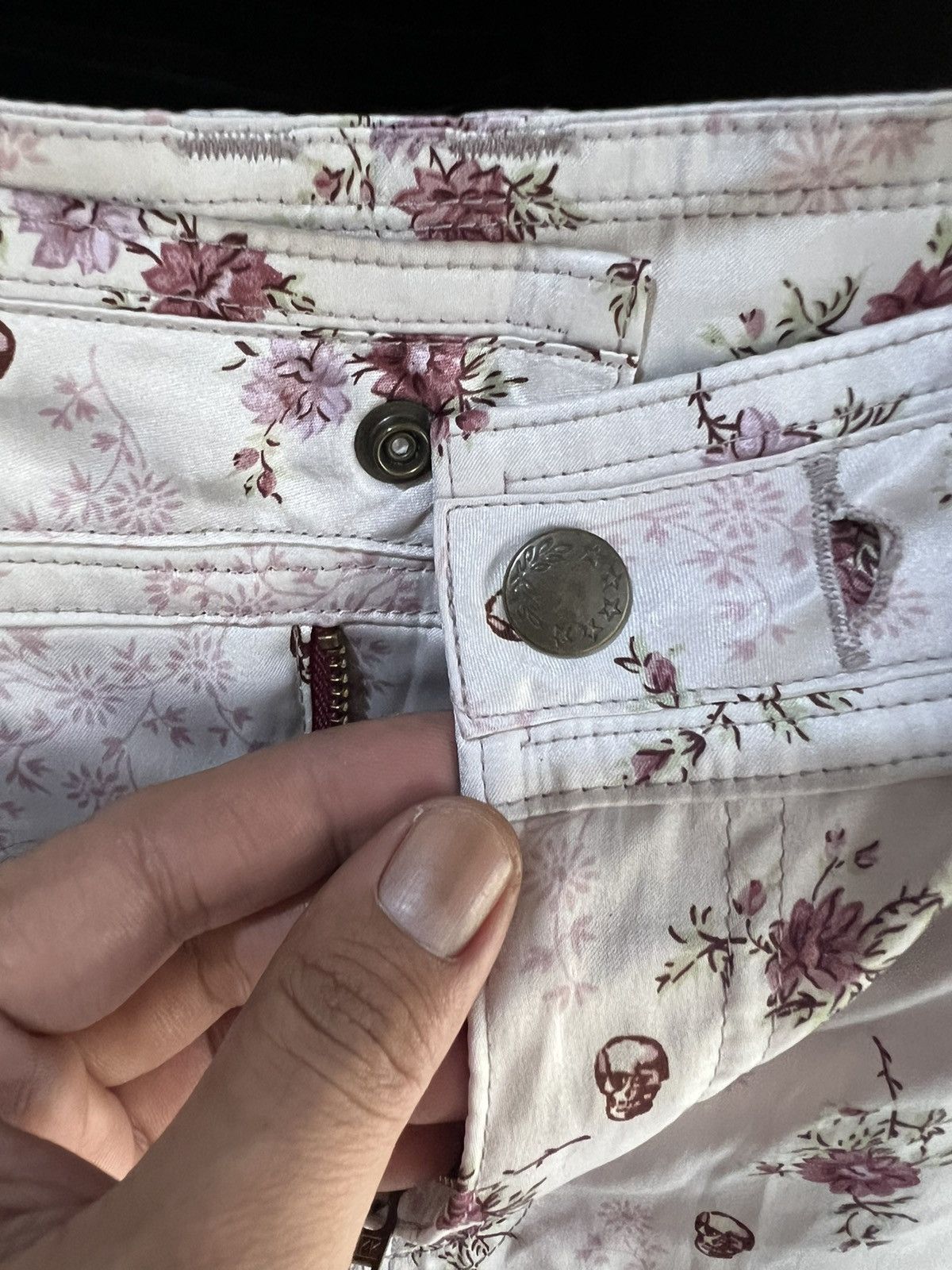 Hysteric Glamour 🔥Rare Fullprint Floral Skulls Hysteric Glamour Cargo Skirt Size 31" - 9 Thumbnail