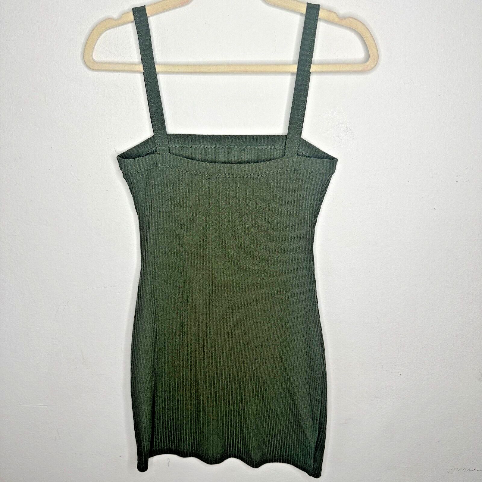 Other Lovers & Friends Olive Square Neck Rib Knit Bodycon Mini S Size S / US 4 / IT 40 - 6 Thumbnail