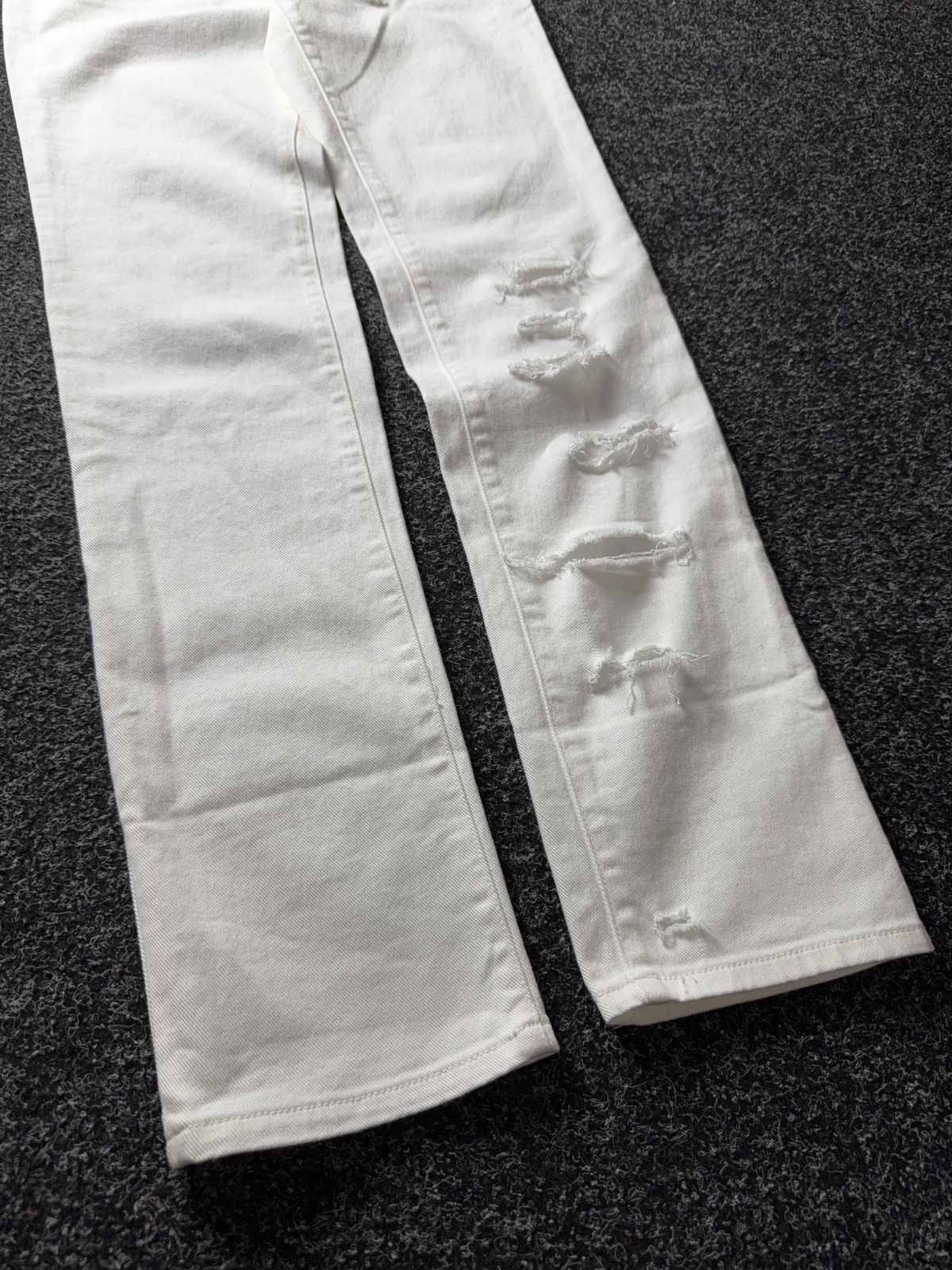 Diesel Luxury 00s Diesel Distressed White Jeans Slim Straight Y2K Size 30" / US 8 / IT 44 - 5 Thumbnail