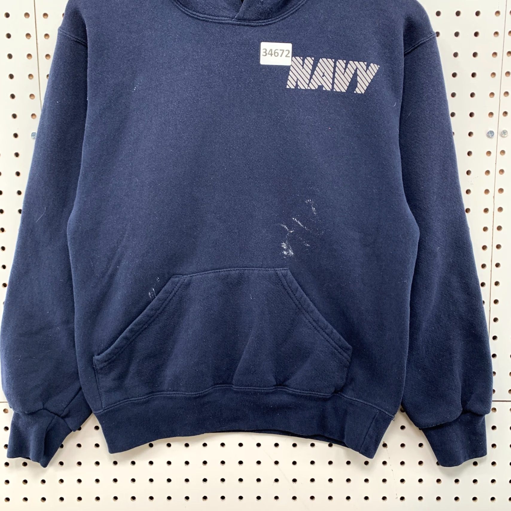 Spell VINTAGE US NAVY Hoodie Mens S Blue Reflective Spell Out 19x23.5 Sweatshirt Size US S / EU 44-46 / 1 - 7 Thumbnail