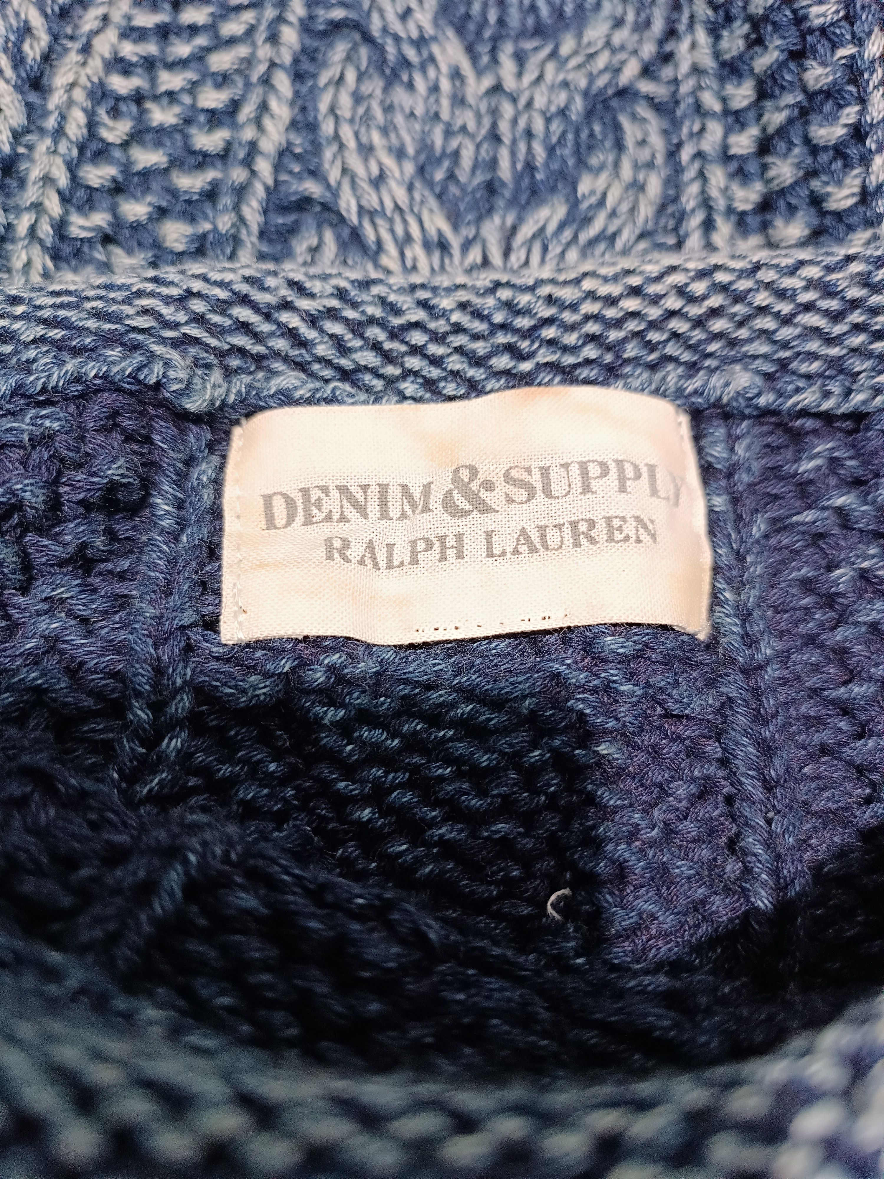 Denim & Supply Ralph Lauren Denim & Supply Ralph Lauren Indigo Dyed Cable Knit Sweater Size US M / EU 48-50 / 2 - 8 Thumbnail