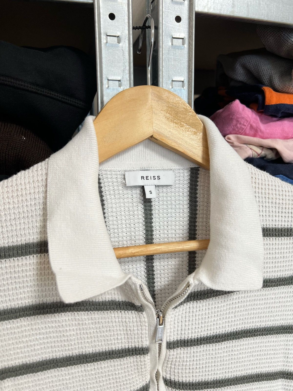 Designer × Reiss Reiss Luxury Men Button Up Striped Polo Short Sleeve T-Shirt Size US S / EU 44-46 / 1 - 5 Thumbnail