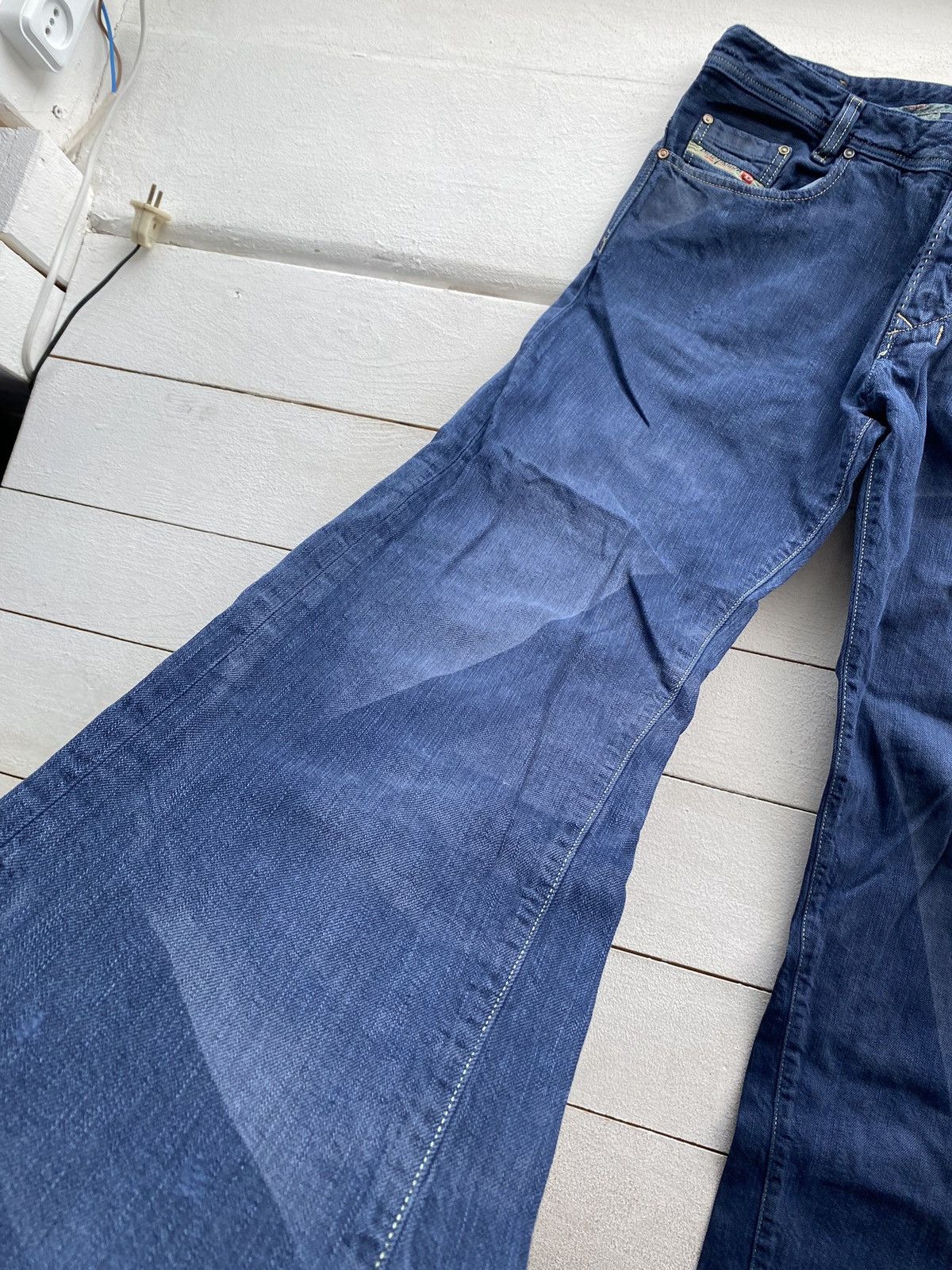 Diesel 🔥OPIUM PUNK DIESEL BAGGY FLARED SUN FADED DISTRESSED JEANS Size US 34 / EU 50 - 18 Thumbnail
