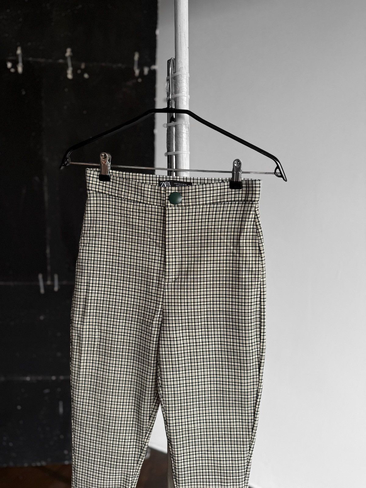 Designer × Zara Zara Womens Checkered Trousers Pants Zipper Closure Size 26" / US 2 / IT 38 - 2 Thumbnail
