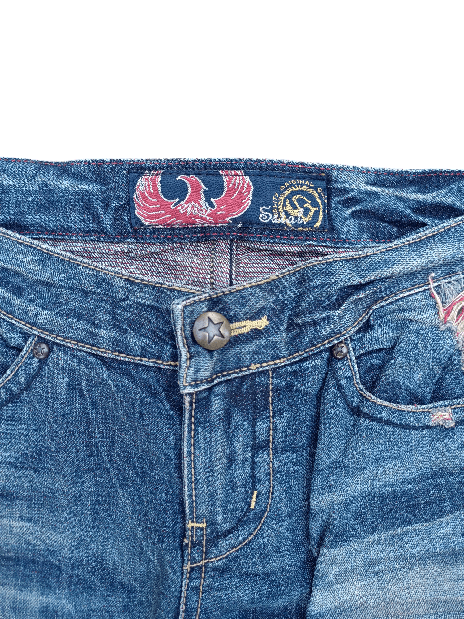 If Six Was Nine × Jean × Tornado Mart VTG Flare Jeans Japan Redpepper Distressed Whiskers Denim Size US 35 - 10 Thumbnail