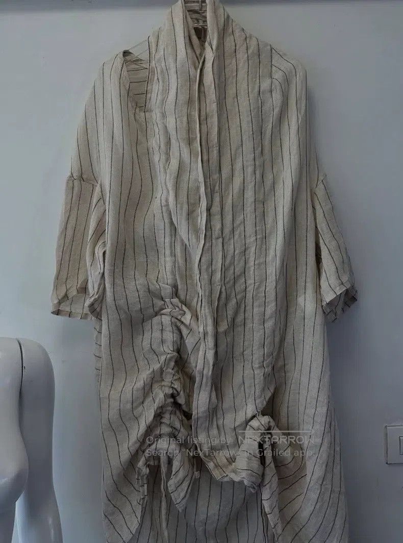 Yohji Yamamoto Yohji Yamamoto size 3 04SS Show Hemp Stripe Drawstring Roll Size L / US 10 / IT 46 - 3 Thumbnail