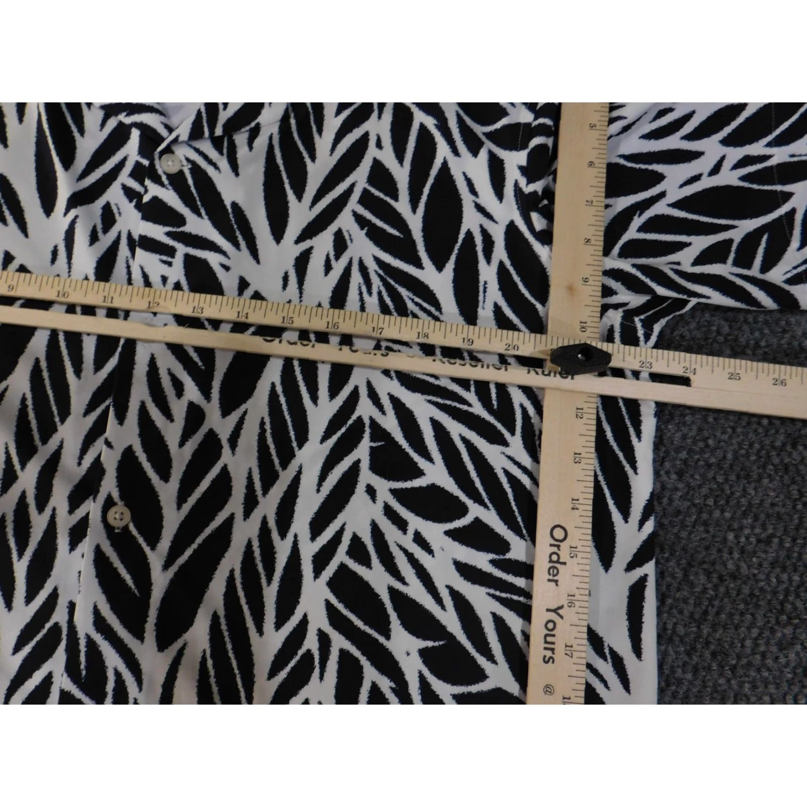 Zara Zara Shirt Mens Extra Large Black White Leaf Print Stretch Soft Button Up Size US XL / EU 56 / 4 - 6 Thumbnail