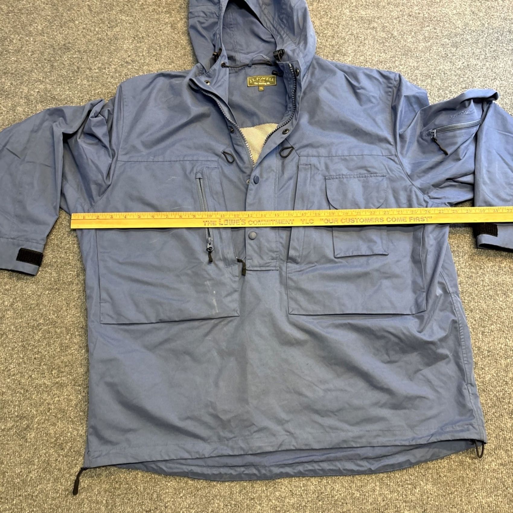 Vintage J L Powell Jacket Hooded Blue Men's XXL Full Zip Rain Size US XXL / EU 58 / 5 - 4 Thumbnail