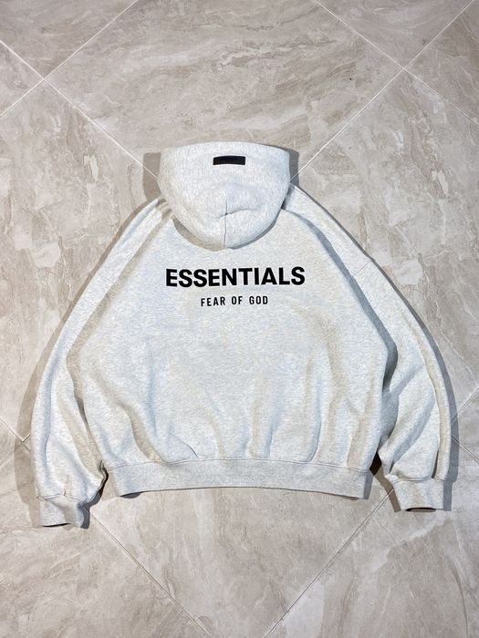 Fear Of God Essentials Light Heather Oatmeal Hoodie Size S