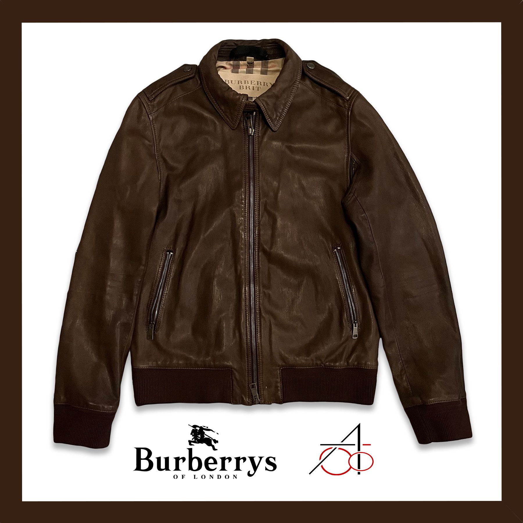 Burberry × Vintage Nova Check Lamb Nappa leather Jacket Burberrys