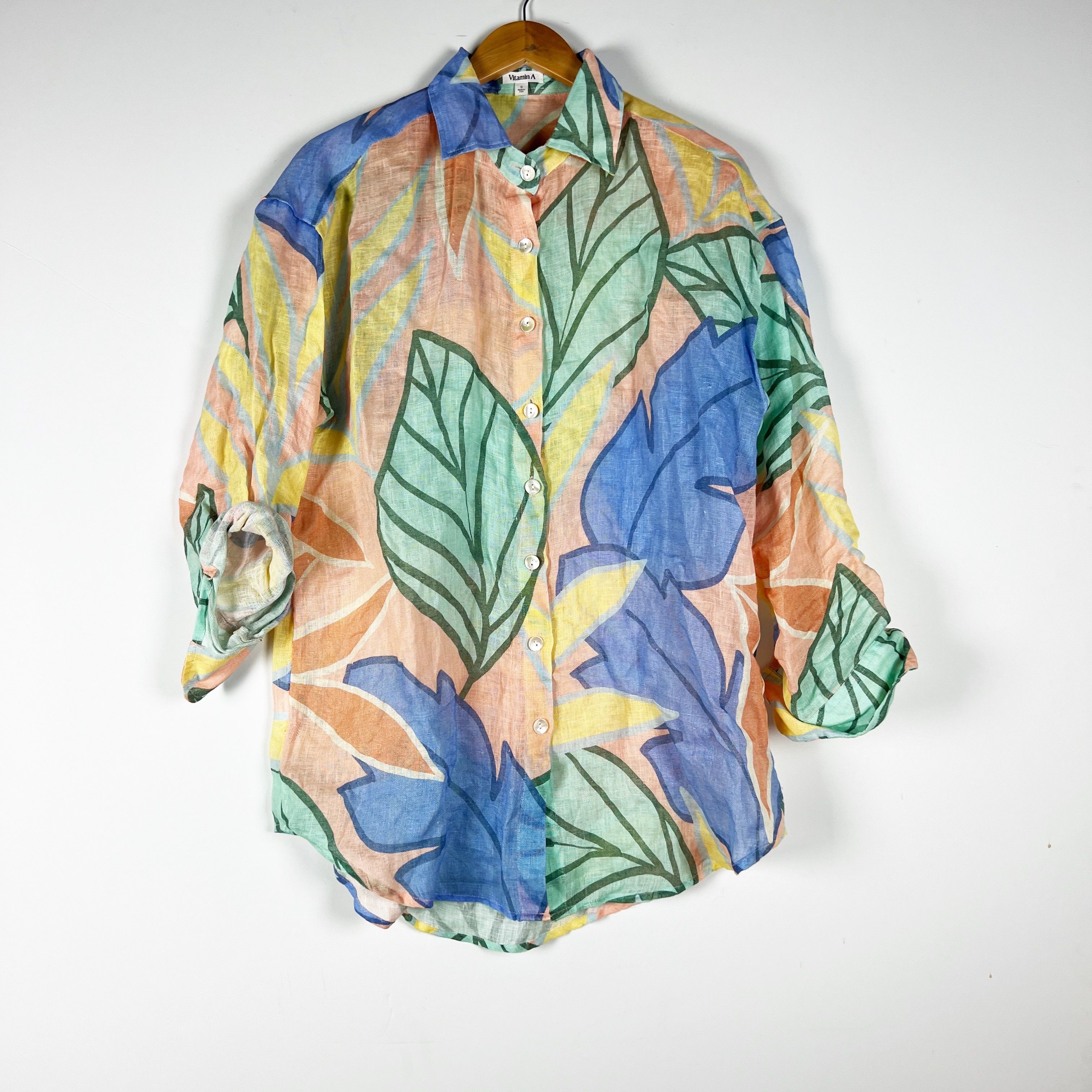 Other Vitamin A Playa Linen Button Down Boyfriend Size S / US 4 / IT 40 - 1 Thumbnail