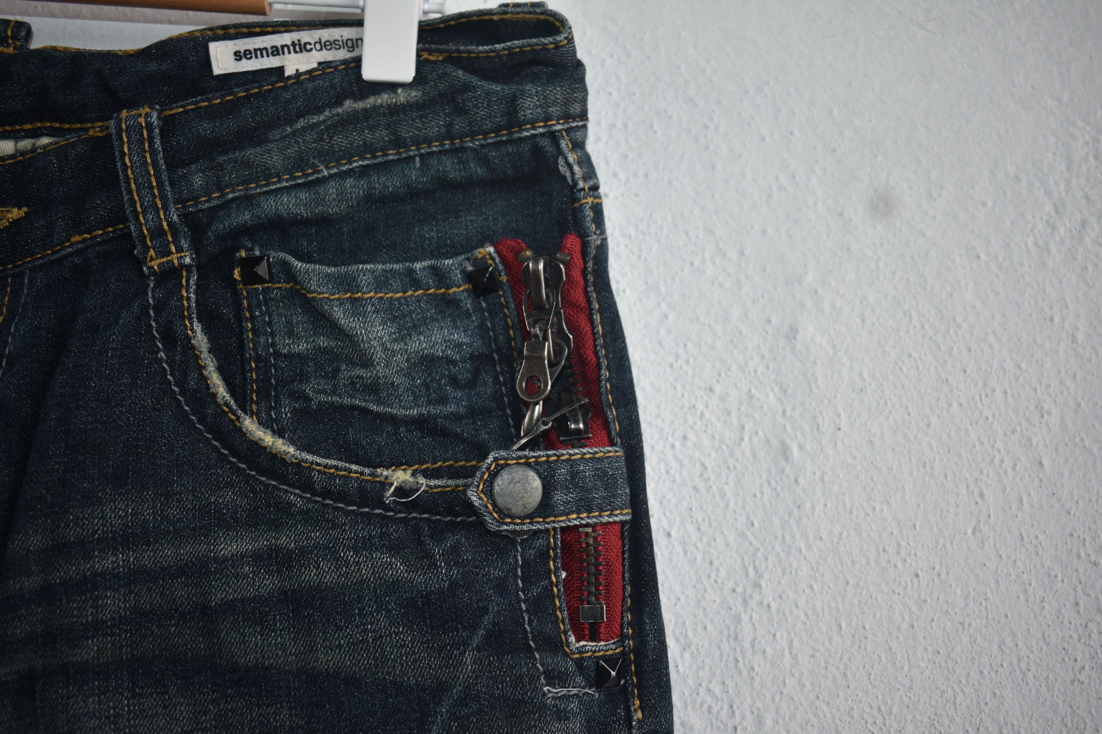 If Six Was Nine × Japanese Brand × semanticdesign SICK💰 Japanese Semantic Design Flared Jeans Punk W32 Size US 29 - 5 Thumbnail