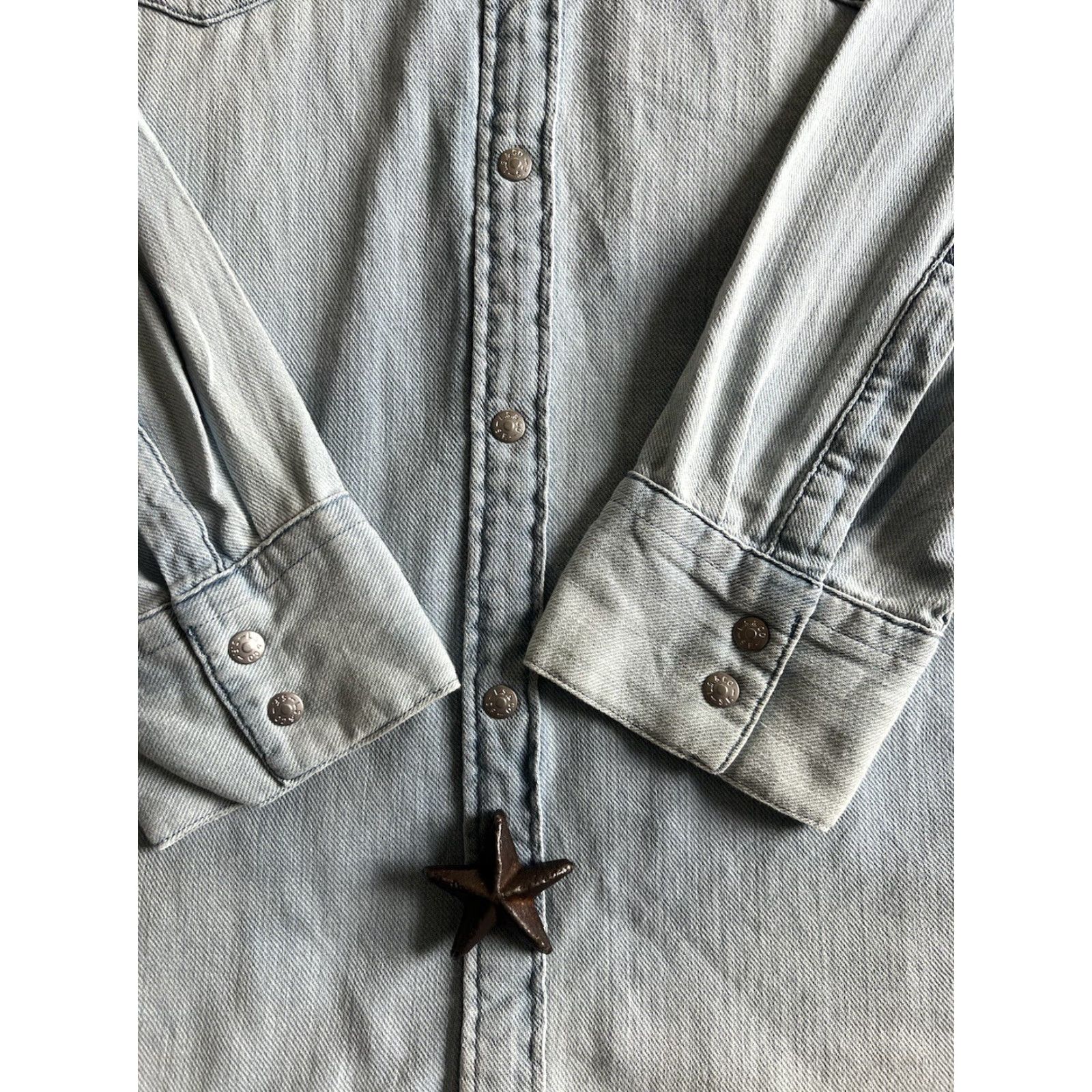 Levi's Levi's Barstow Shirt XL 2019 Western Denim Rivet Snap Pockets Blue Mens Size US XL / EU 56 / 4 - 7 Thumbnail