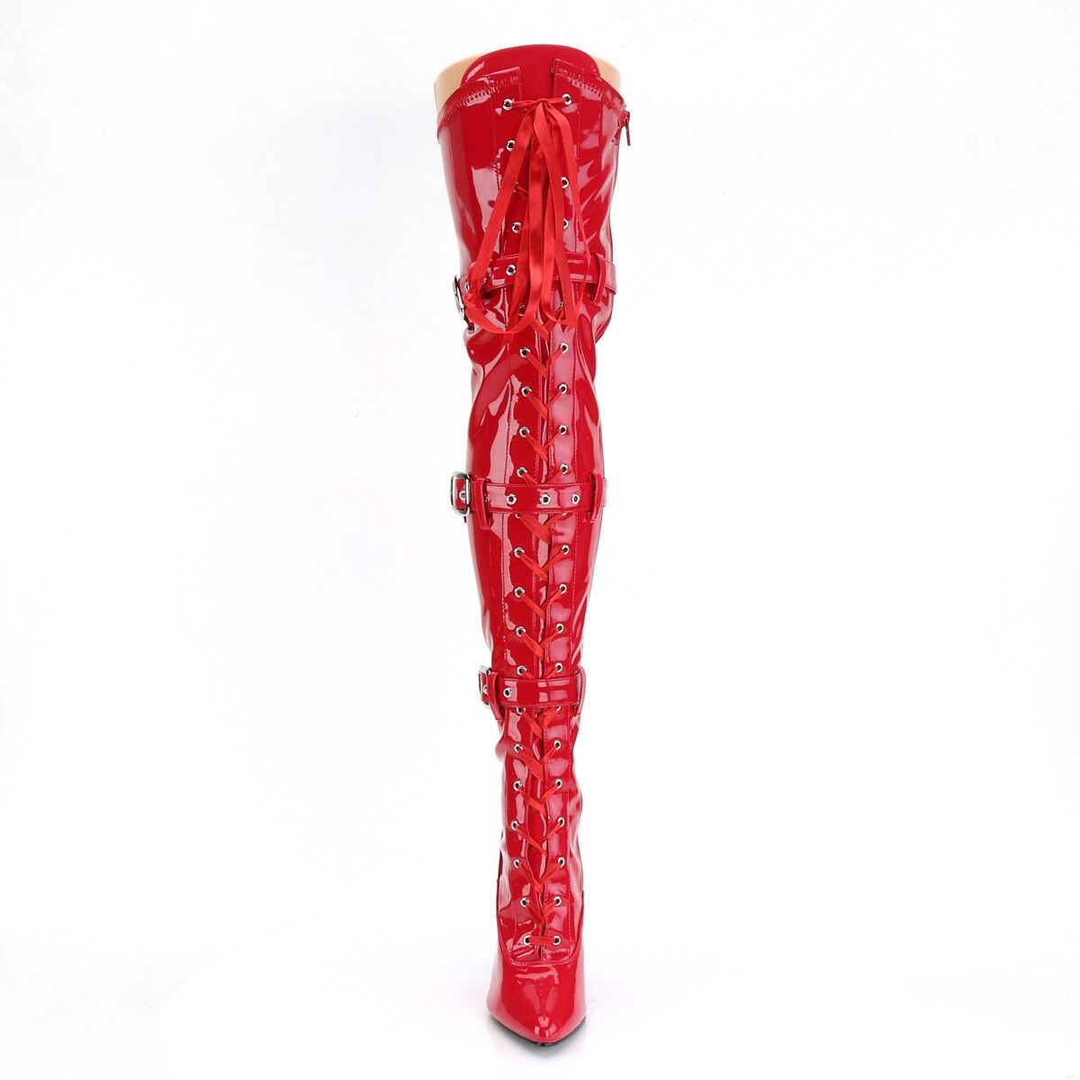 Other Seduce 3028 Buckle Lace Up Thigh High Boots 5" Stiletto Heel Size US 10 / IT 40 - 8 Thumbnail
