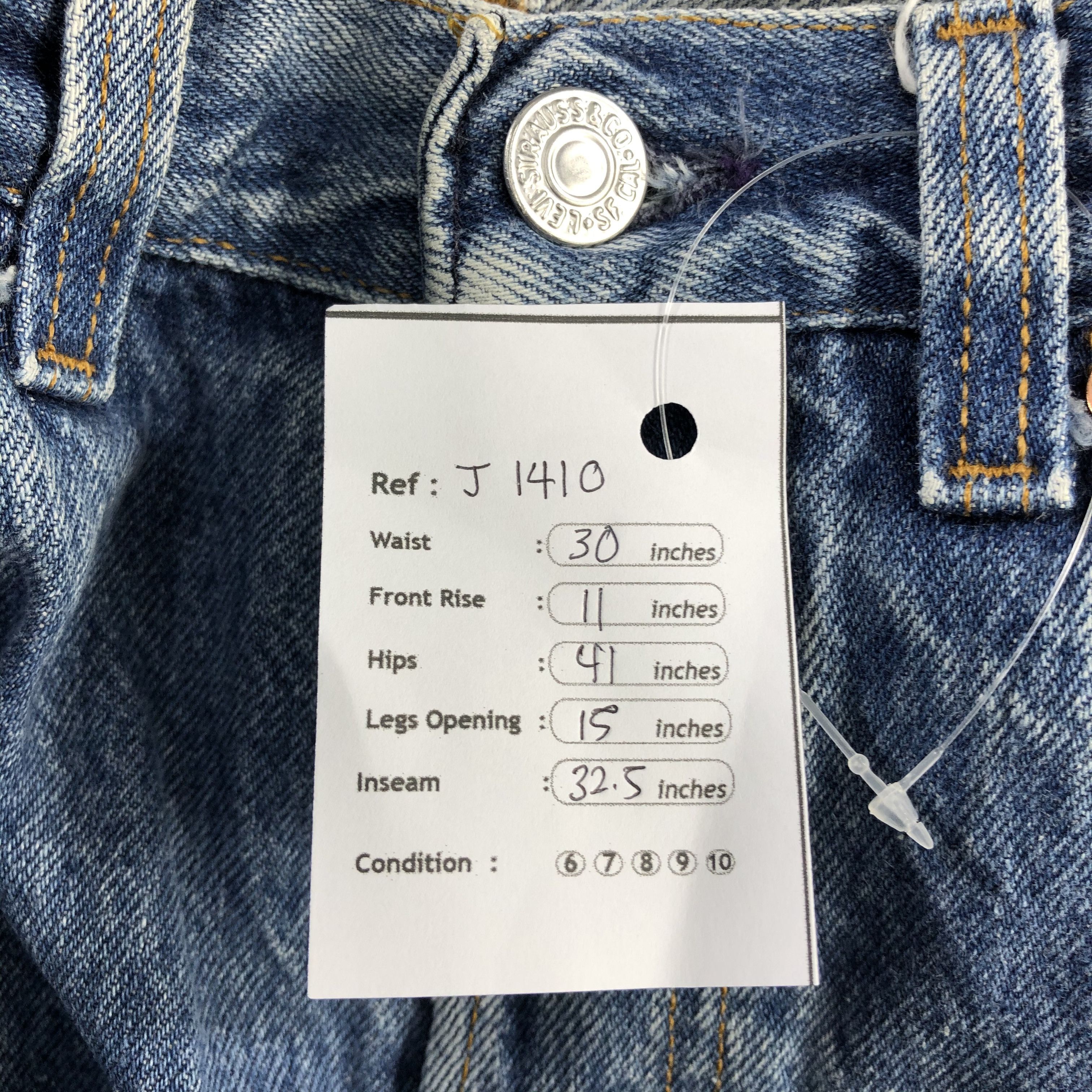 Levi's Vintage 90s Blue Wash Levis 501 Jeans-J1410 Size US 30 / EU 46 - 11 Thumbnail