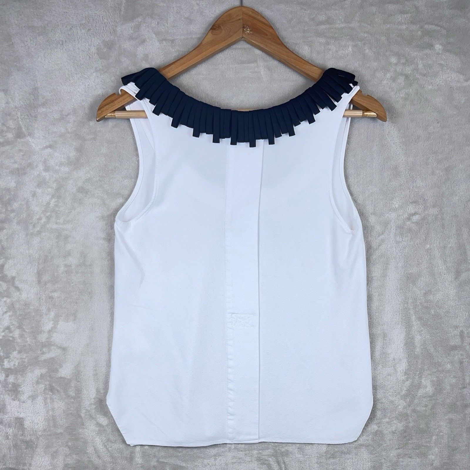 Other Reinaldo Lourenço Fringe Neckline Sleeveless Blouse Medium Size M / US 6-8 / IT 42-44 - 4 Thumbnail