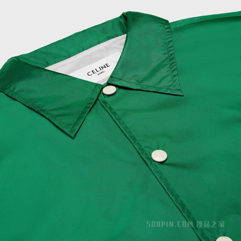 Celine o1bcso1str1124 Nylon Lightweight Long Coach Jacket in Green Size US L / EU 52-54 / 3 - 2 Thumbnail
