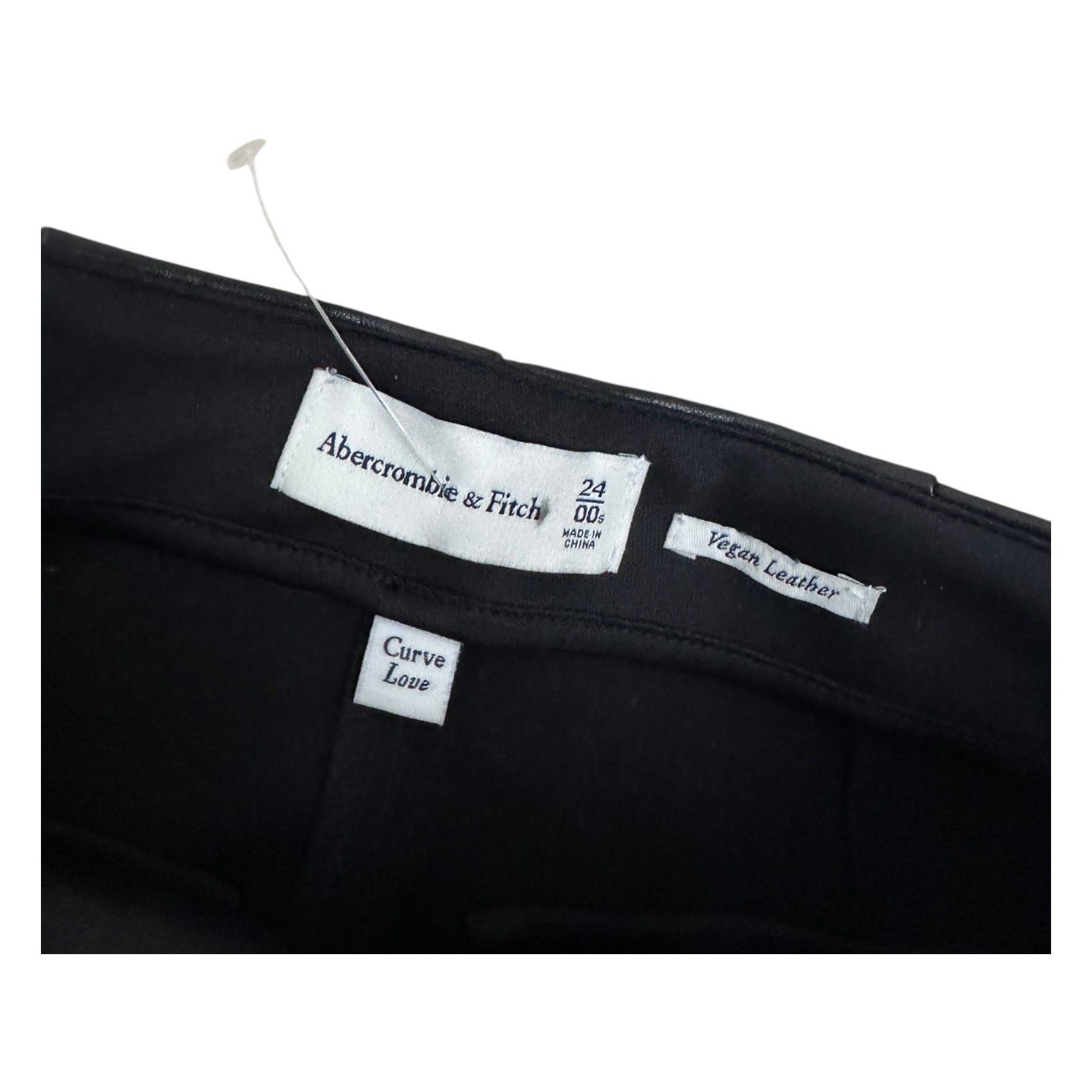 Abercrombie & Fitch ABERCROMBIE & FITCH Vegan Leather CURVE LOVE Flared Pants 00 Size 24" / US 00 / IT 34 - 3 Thumbnail