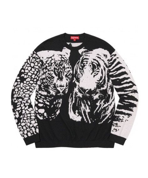 Supreme Supreme Big Cats Jacquard L/S Top Black - 23SS Size US L / EU 52-54 / 3 - 2 Thumbnail