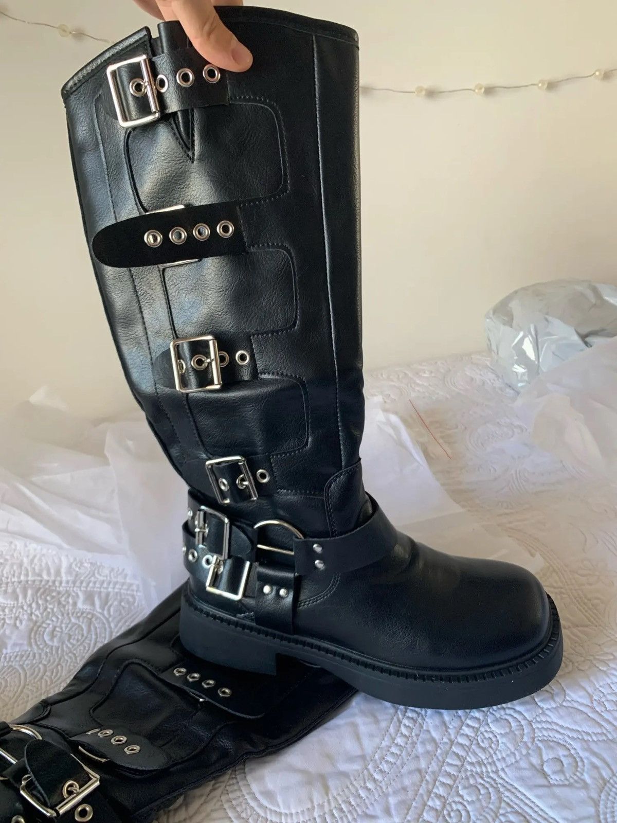 Other Women’s Biker Boots Gothic Medium Heel Motorcycle style Size US 7 / IT 37 - 7 Thumbnail
