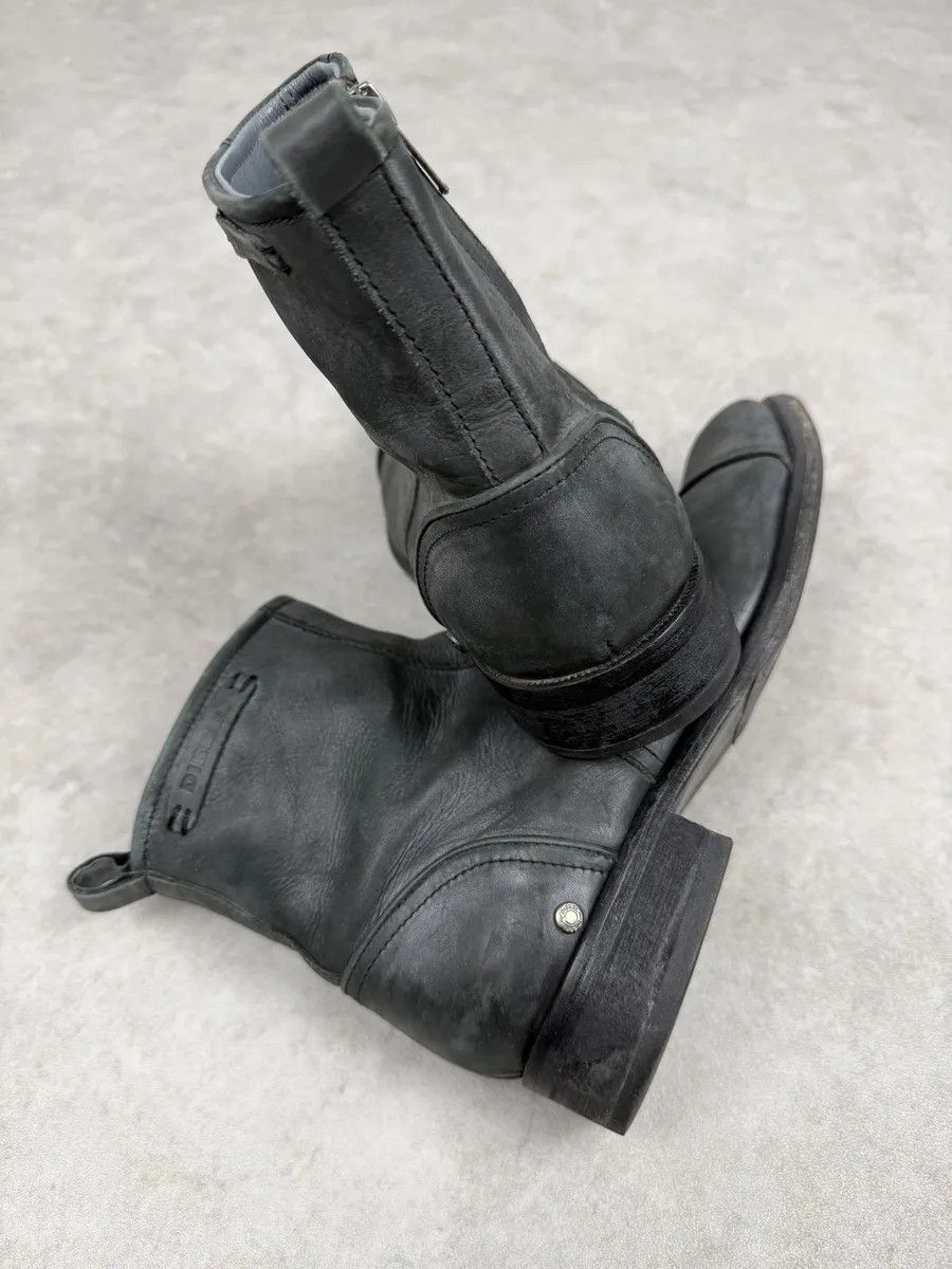 Diesel Diesel Grey Eroded Leather Boots Size US 9 / EU 42 - 5 Thumbnail