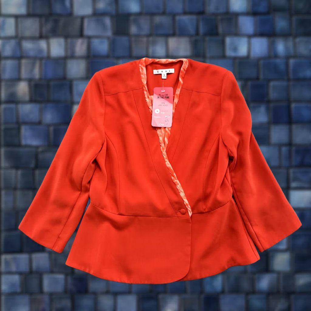 Vintage Cabi Jane Jacket Blazer Orange Spring 2015 Women’s Size 4 NEW Size S / US 4 / IT 40 - 1 Thumbnail