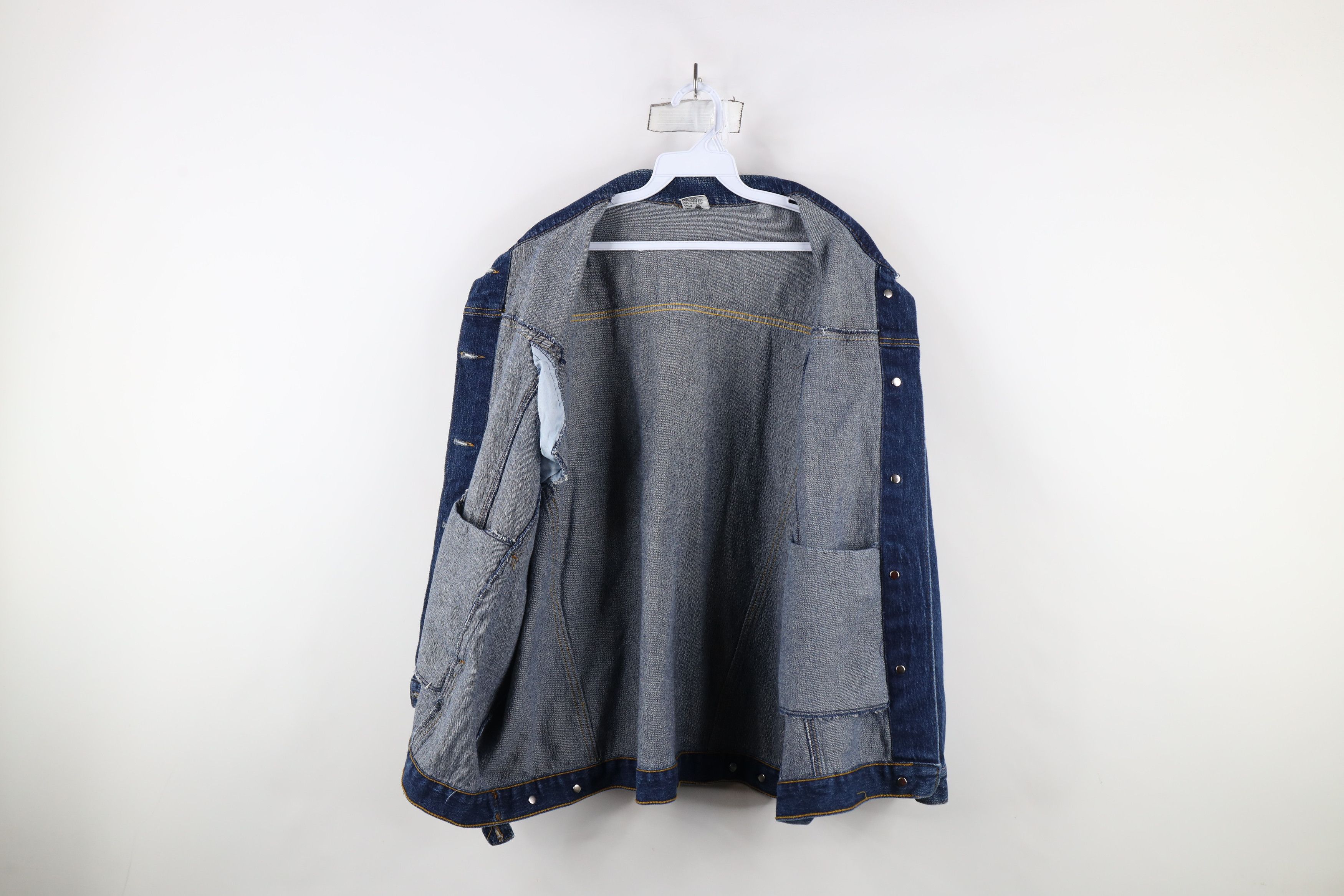 Vintage Vintage 90s Streetwear Baggy Fit Denim Jean Trucker Jacket Size L / US 10 / IT 46 - 10 Thumbnail