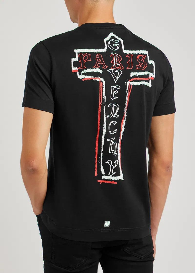 Givenchy Black Cross Logo T-Shirt Size US XL / EU 56 / 4 - 2 Thumbnail