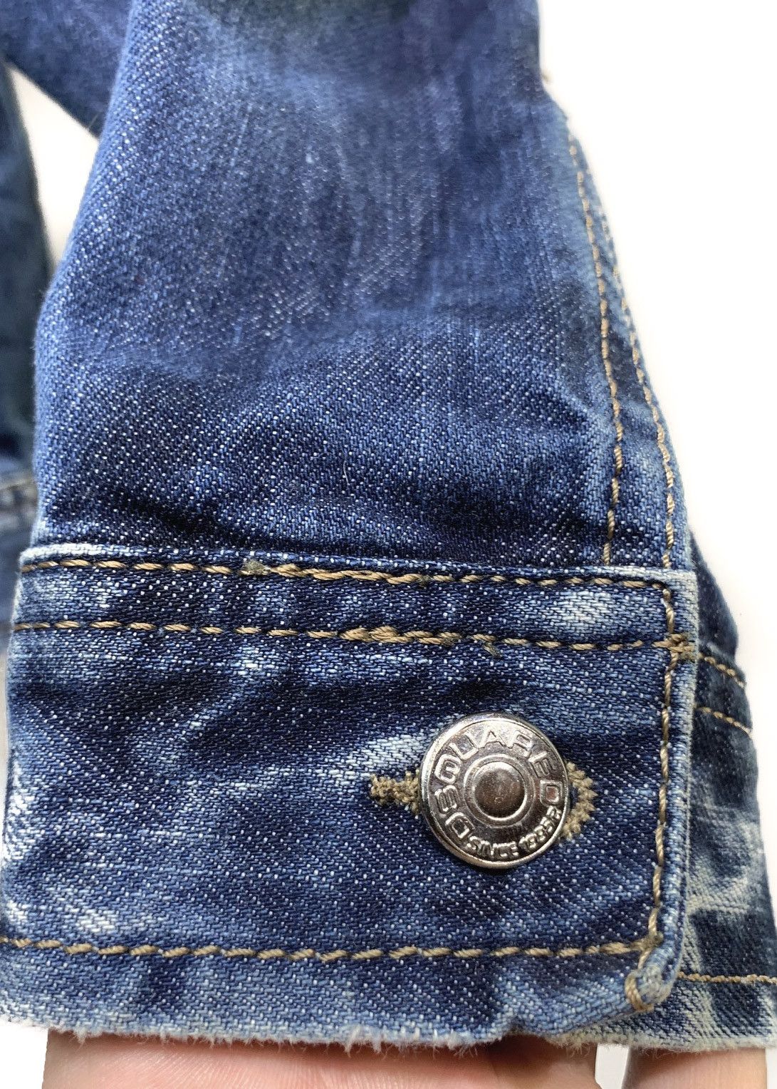 Dsquared2 Dsquared2 Washed Blue Embroidered Button Denim Jacket Size US M / EU 48-50 / 2 - 5 Thumbnail