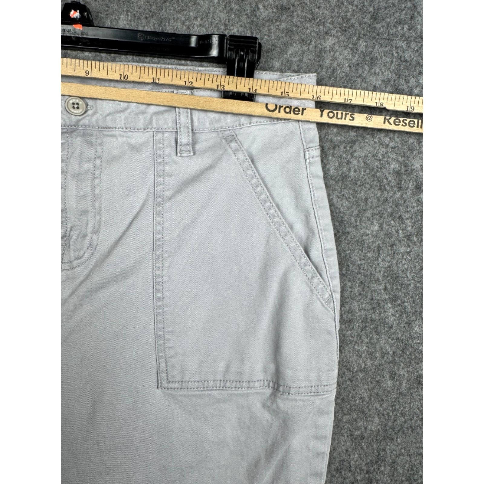 Vintage Wrap London Pants Women's 31 x 27 Gray Pockets Tapered Trousers/Ankle Twill Cotton Blend High Rise Regular Fit Casual Workwear 31 Waist Size 24" / US 00 / IT 34 - 7 Thumbnail