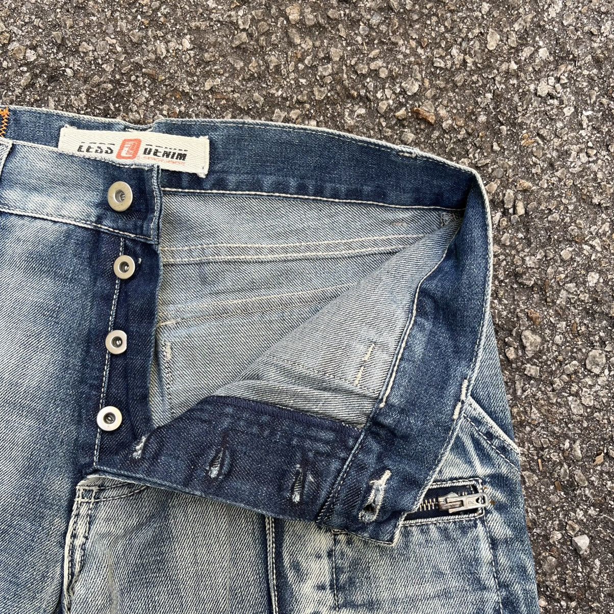 If Six Was Nine Cargo Jeans Multi Pocket Faded Washed Blue Denim Pants Size US 30 / EU 46 - 6 Thumbnail