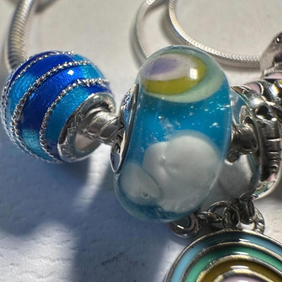 pandora Pandora Genuine SLIDER CHAIN Bracelet, 5 Charm OVER THE RAIN Size ONE SIZE - 3 Thumbnail
