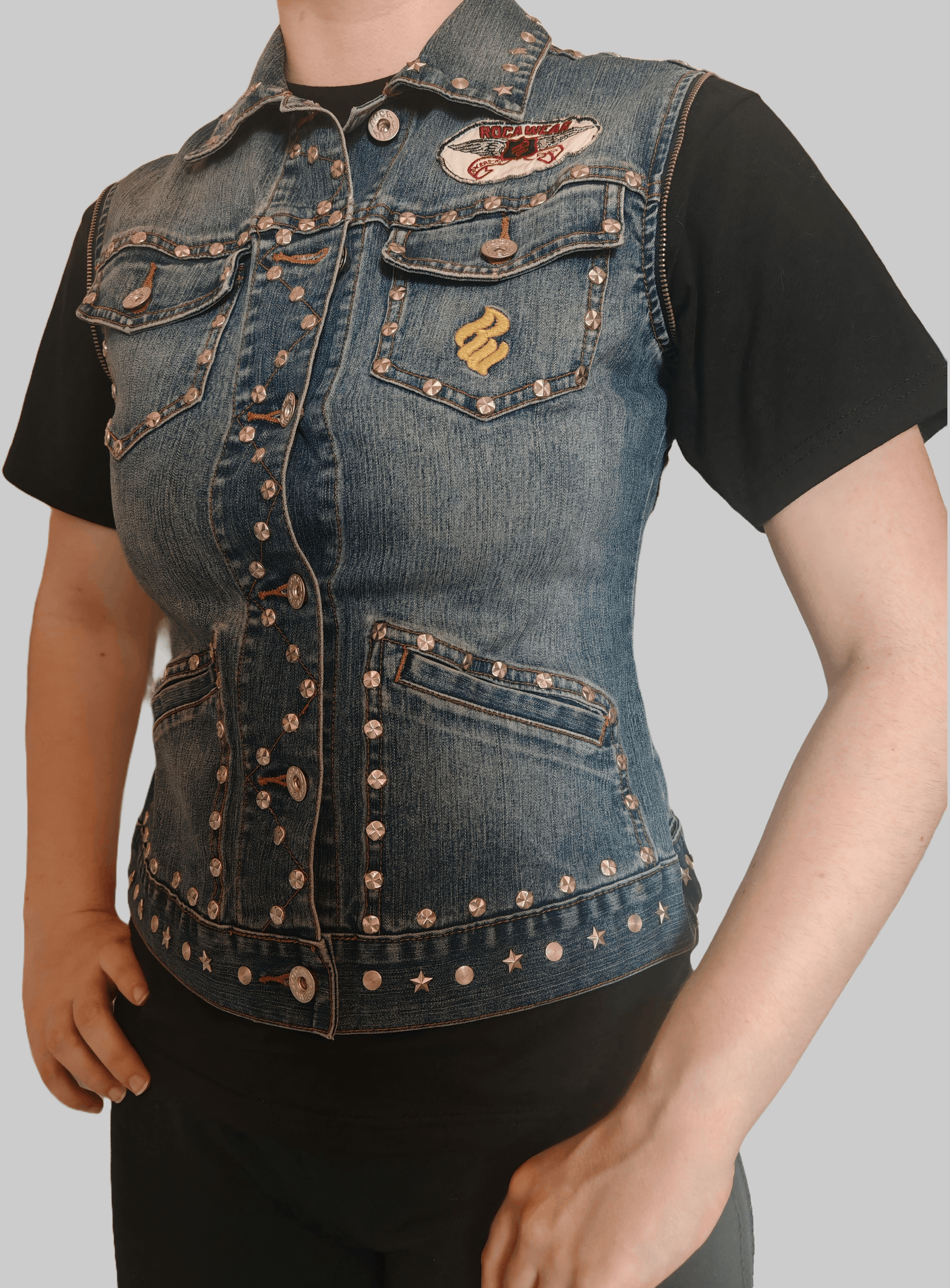 Rocawear Rare VTG Roca Wear Headquarters 99 Denim Studded Vest size L Size L / US 10 / IT 46 - 3 Thumbnail