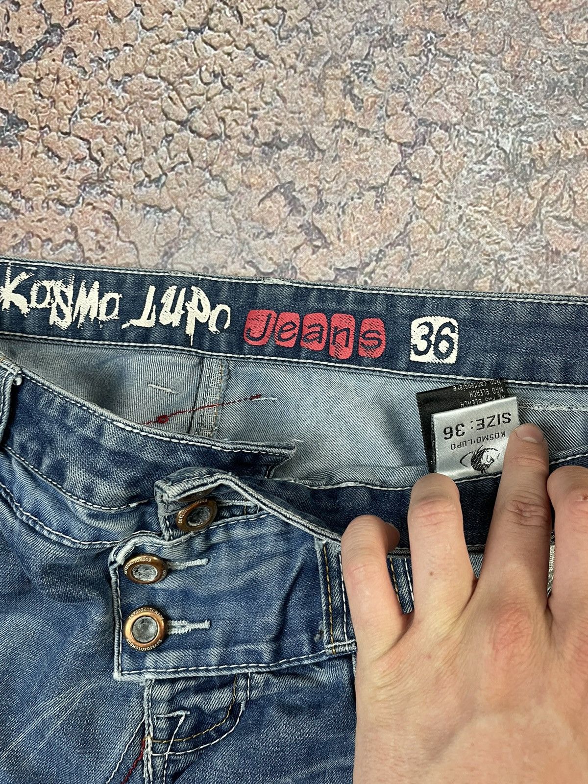 Japanese Brand × Vintage Avant Garde Kosmo Lupo jeans Japanese Denim Size US 36 / EU 52 - 7 Thumbnail