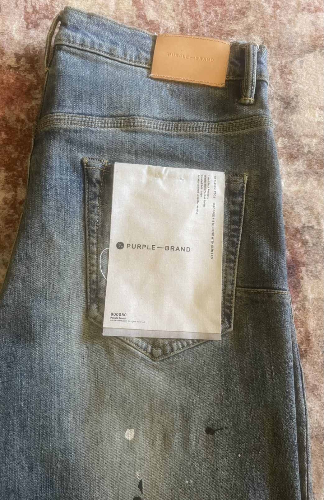 Purple Brand Purple Jeans Black & White Paint Splatter Size US 33 - 5 Thumbnail