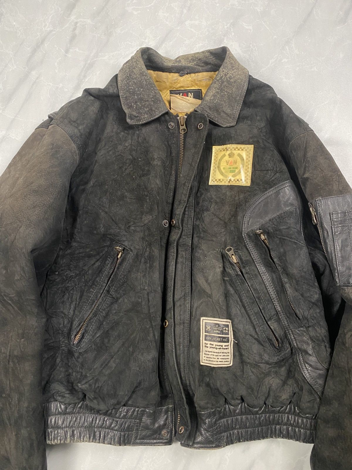 Van Rare Vintage Van Suede Leather Biker Rocker Jacket Size US M / EU 48-50 / 2 - 6 Thumbnail