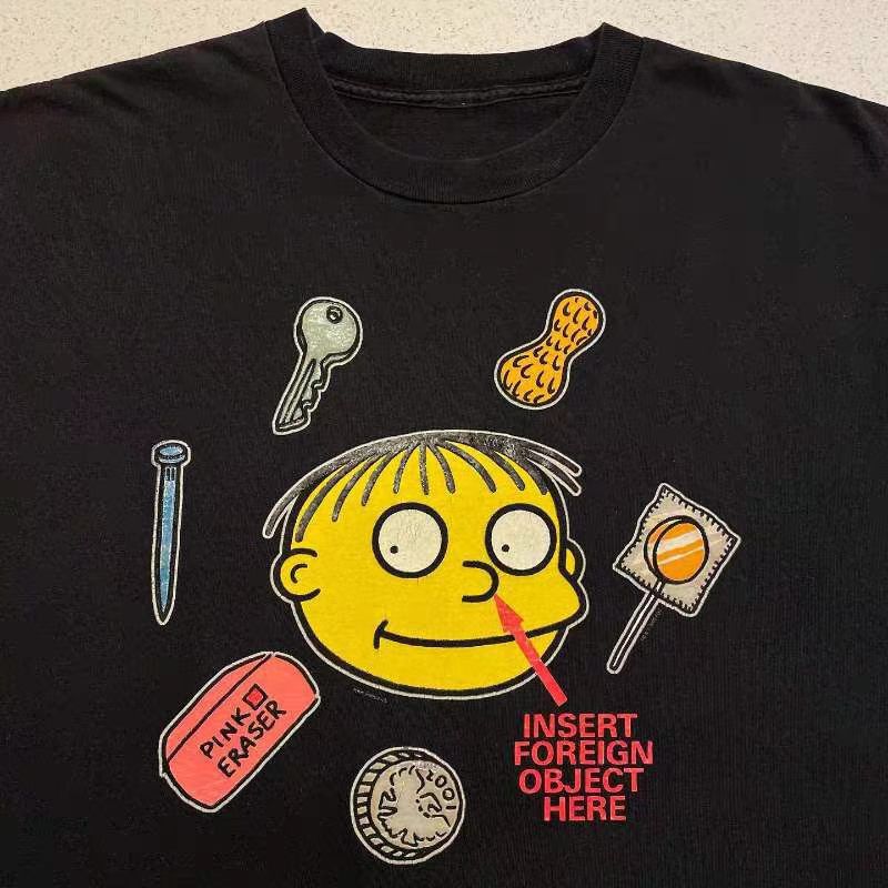 Vintage Black Vintage Cartoon-Print Cotton T-Shirt Size US M / EU 48-50 / 2 - 2 Thumbnail