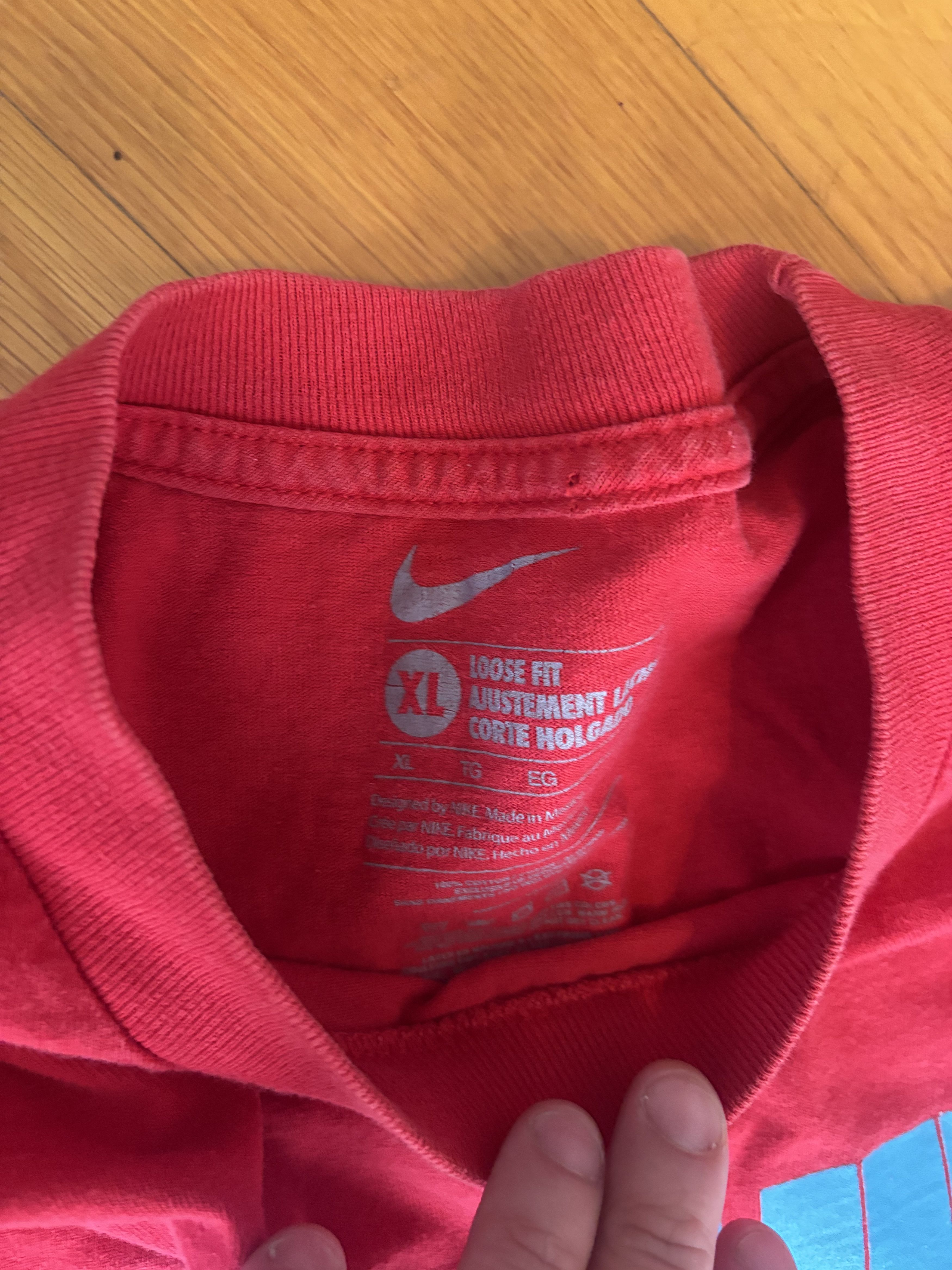 Nike Nike Vintage 'MACHINE' Spellout Logo Tee Red XL Size US XL / EU 56 / 4 - 4 Thumbnail