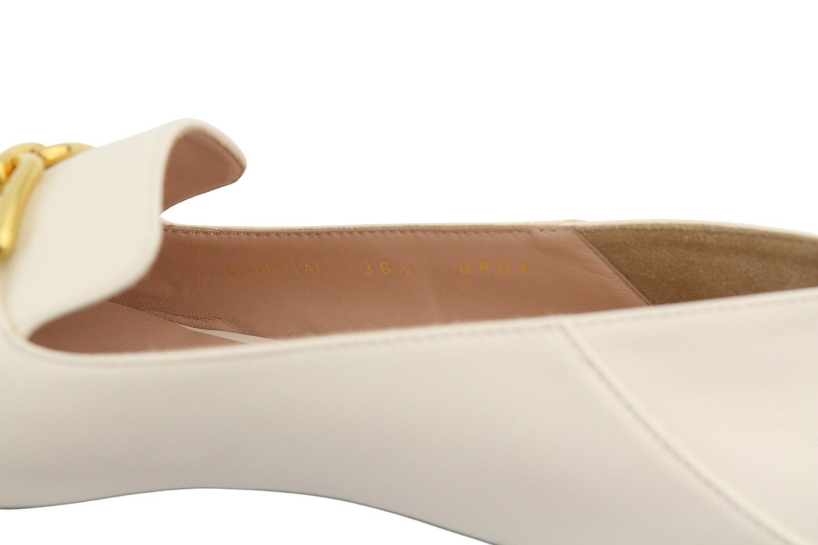 Bally ELLAH EU36.5 Milky Leather Gold Detail Loafers 88410 Size US 5.5 / IT 35.5 - 11 Thumbnail