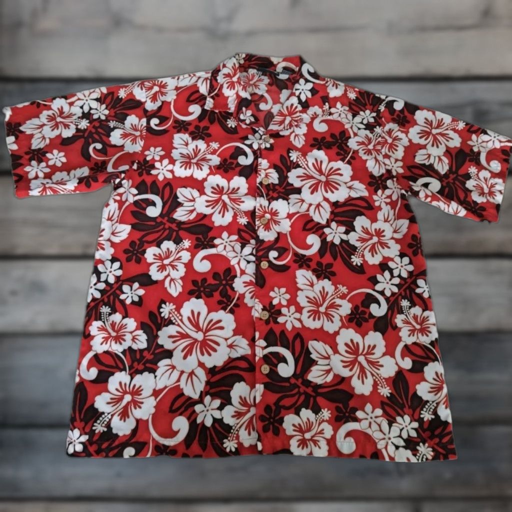 Vintage Vintage ODO Red Hibiscus Floral Hawaiian Short Sleeve Button Up Shirt Men's Sz L Size US L / EU 52-54 / 3 - 1 Thumbnail