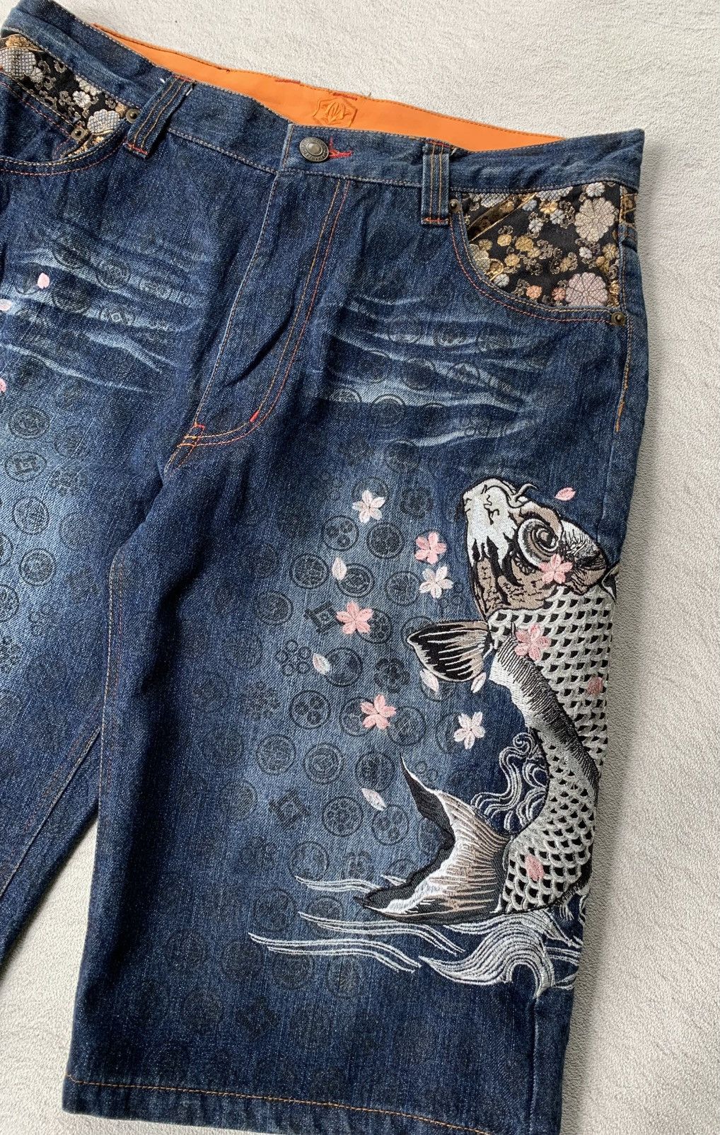 Karakuri Tamashii The Japanese Tradition Embroidered Jorts Pants Size US 36 / EU 52 - 2 Thumbnail