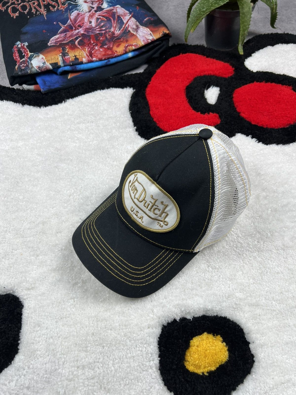 Von Dutch Vintage Von Dutch Gold Big Logo Y2K Skate Cap Hat Size ONE SIZE - 3 Thumbnail