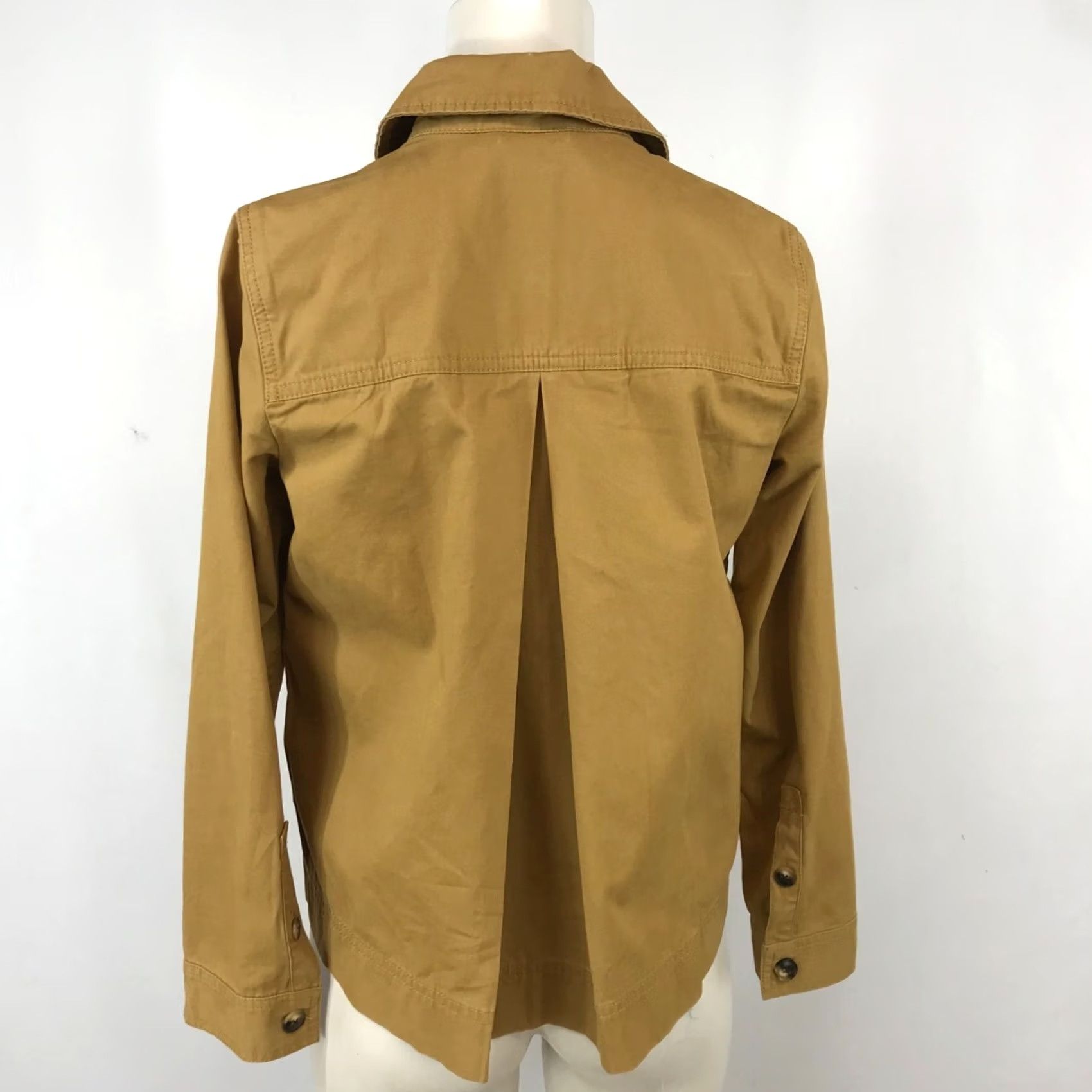 Madewell MADEWELL Women's XXS Long Sleeve Button Up Pleated Back Cotton Jacket Size XXS / US 00 / IT 34 - 5 Thumbnail