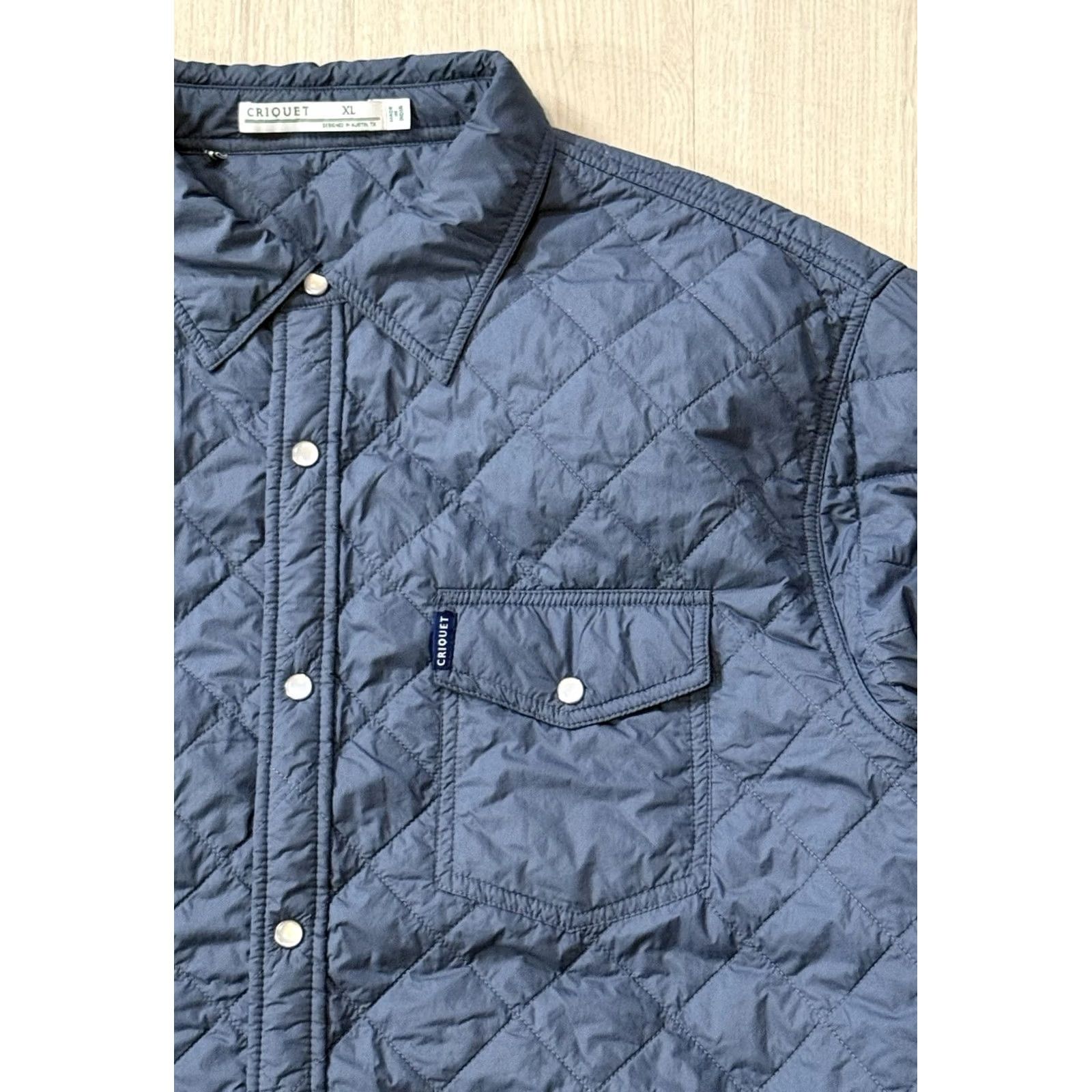 Vintage Criquet Quilted Nylon Shacket XL Pearl Snap Austin Texas Modern Western Shirt Jacket Mens vintage? No (adjusted) Size US XL / EU 56 / 4 - 4 Thumbnail