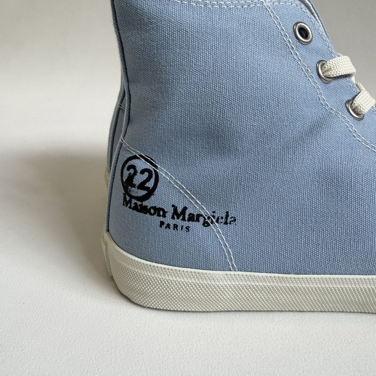 Maison Margiela Light Blue High Top Tabi Sneakers Size US 11 / EU 44 - 11 Thumbnail