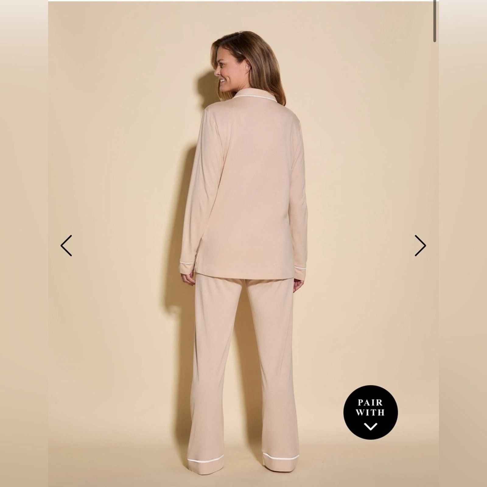 Other New Goelia Elegant Tan Pajama Set for Women size M Size 28" / US 6 / IT 42 - 2 Thumbnail